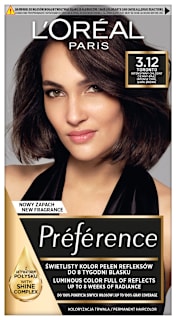 Farba do włosów 3.12 TORONTO Intensywny Chłodny Ciemny Brąz L'ORÉAL PARiS PRÉFÉRENCE