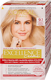 Tartós hajfesték, nagyon világos hamvasszőke 9.1 L'ORÉAL PARiS EXCELLENCE Creme