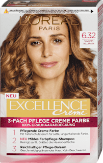 Creme 3-Fach Pflege Creme Farbe - Nr. 6.32 Sonniges Hellbraun L'ORÉAL PARiS EXCELLENCE Creme