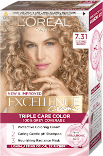Боя за коса Excellence Creme, Nr.7.31 Карамелено русо L'ORÉAL PARiS EXCELLENCE Creme