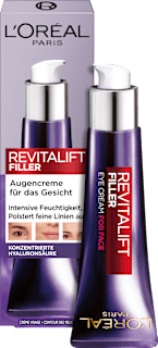 Augencreme + Gesicht Revitalift Filler, Hyaluronsäure L'ORÉAL PARiS REVITALIFT