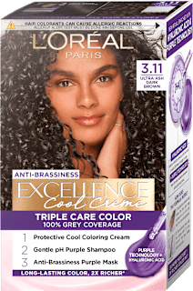 Боя за коса Excellence Cool Creme, Nr.3.11 Ултра пепеляво тъмно кафяво L'ORÉAL PARiS EXCELLENCE Creme