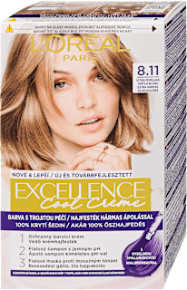 Tartós hajfesték, extra hamvas világosszőke 8.11 L'ORÉAL PARiS EXCELLENCE Creme