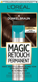 Ansatzset zur Abdeckung von grauem Haar, 4 Dunkelbraun L'ORÉAL PARiS MAGIC RETOUCH