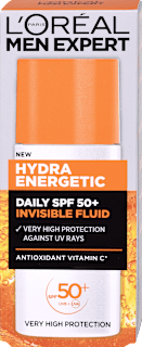 Denný pleťový UV fluid Hydra Energetic Invisible SPF 50+ L'ORÉAL PARiS MEN EXPERT