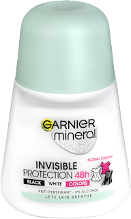 antiperspirant roll-on Invisible Black White Colors GARNIER mineral
