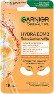 Patch occhi in tessuto SKINACTIVE HYDRA BOMB anti-fatica con succo d'arancia e acido ialuronico GARNIER SKIN ACTIVE