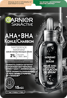 Tuchmaske Serum AHA + BHA Kohle/Charbon Garnier Skin Active