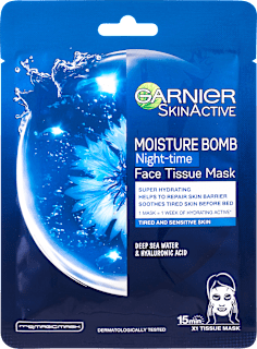 Hydra Bomb noćna maska za lice u maramici GARNIER SKIN NATURALS