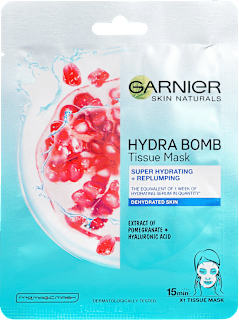 Шийт маска за лице с нар Hydra Bomb GARNIER SKIN NATURALS