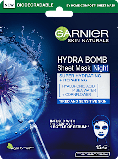 Нощна шийт маска за лице Hydra Bomb GARNIER SKIN NATURALS