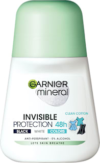 INVISIBLE PROTECTION roll-on antiperspirant Clean Cotton GARNIER mineral