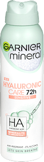 Dámsky minerálny antiperspirant v spreji Hyaluronic Care Sensitive GARNIER mineral