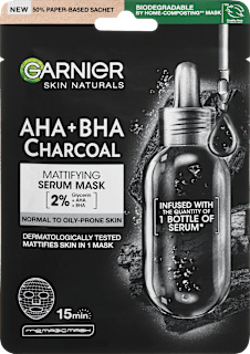 Maska za obraz Pure Charcoal, v krpici GARNIER SKIN NATURALS