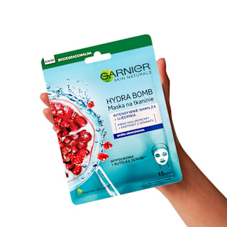 Hydratačná textilná pleťová maska Hydra Bomb s granátovým jablkom GARNIER SKIN NATURALS