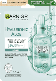 Intenzívne zvlhčujúca textilná pleťová maska Hyaluronic Aloe Serum GARNIER SKIN NATURALS