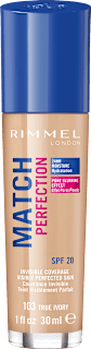 Fond de ten Match Perfection 103 True Ivory RIMMEL LONDON