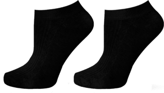 Къси памучни чорапи, черен цвят, размер 39-42 happy FOOTtopia
