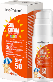 Слънцезащитен крем за деца Sun Cream SPF 50 inoPharm