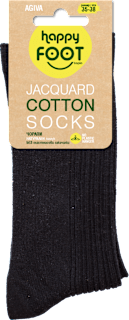 Жакардови памучни чорапи, черни, размер 35-38 happy FOOTtopia