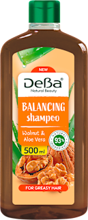 Шампоан за коса с орех и алое вера DeBa