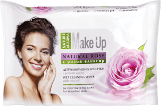 Влажни дегримиращи кърпи Natural Rose NATURE OF AGIVA