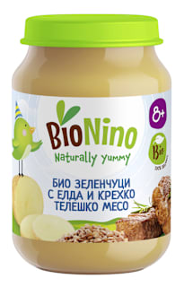 Био пюре зеленчуци с елда и крехко телешко месо, 8+м BioNino