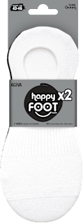 Къси бамбукови чорапи тип терлик, размер 43-46, бели и черни happy FOOTtopia