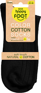 Памучни рипсени чорапи, черен цвят, размер 43-46 happy FOOTtopia