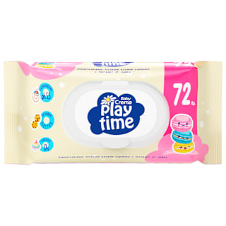 Влажни бебешки кърпи Play Time с капак, различни цветове Baby Crema play time