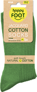 Жакардови памучни чорапи, зелени, размер 39-42 happy FOOTtopia
