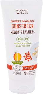 Opaľovacie telové mlieko Baby & Family Sweet Mango SPF 50 Wooden Spoon