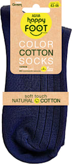 Памучни рипсени чорапи, тъмно сини, размер 43-46 happy FOOTtopia