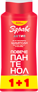 Възстановяващ шампоан с пантенол и хинин 1+1, (2x600ml) Здраве