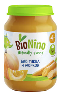 Био пюре с тиква и морков, 4м+ BioNino