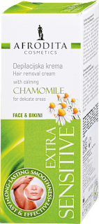 Krema za depilaciju za lice i bikini zonu Extra Sensitive AFRODITA