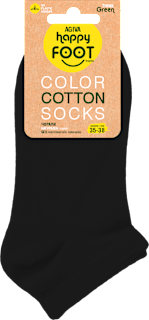 Къси памучни чорапи, черни, размер 35-38 happy FOOTtopia