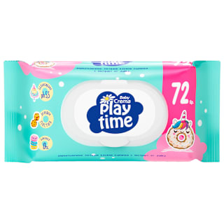 Влажни бебешки кърпи Play Time с капак, различни цветове Baby Crema play time