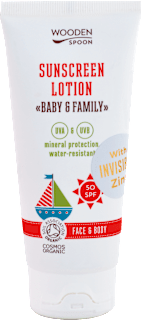 Opaľovacie telové mlieko Baby & Family SPF 50 Wooden Spoon