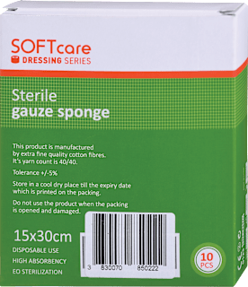 Sterilne gaze 15 x 30 cm SOFTCARE