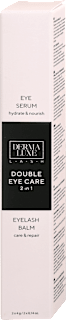 Izdelek za nego trepalnic in oči Double Eye Care z balzamom za nego trepalnic in anti-age serumom za nanos okoli oči Derma-Luxe Cosmetics