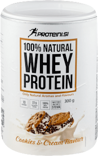 100% NATURAL WHEY PROTEIN - Ukus Cookies&Cream proteini.si
