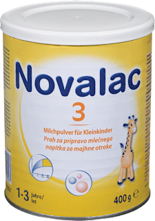 Prah za pripravo mlečnega napitka za majhne otroke, nadaljevalno mleko 3, 1-3 let Novalac
