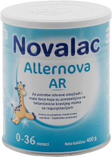 Allernova AR formula za potrebe ishrane odojčadi i male dece sa regurgitacijom, od rođenja do 36 meseci starosti Novalac