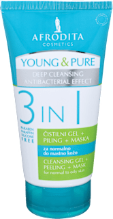 YOUNG & PURE 3U1 gel za čišćenje +piling +maska AFRODITA