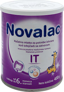 Početno mleko za potrebe ishrane kod odojčadi sa zatvorom, od rođenja do 6. meseca starosti Novalac