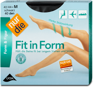 Form & Figur Fit in Form Strumpfhose schwarz 40 DEN, Gr. 40/44 nur die