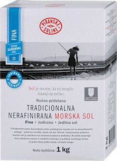 Jedilna sol, fino mleta, jodirana Piranske soline