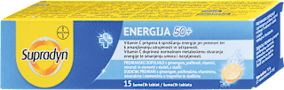Šumeče tablete Energija 50+ Supradyn