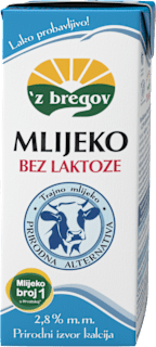Mlijeko bez laktoze 2,8 % m.m. 'z bregov